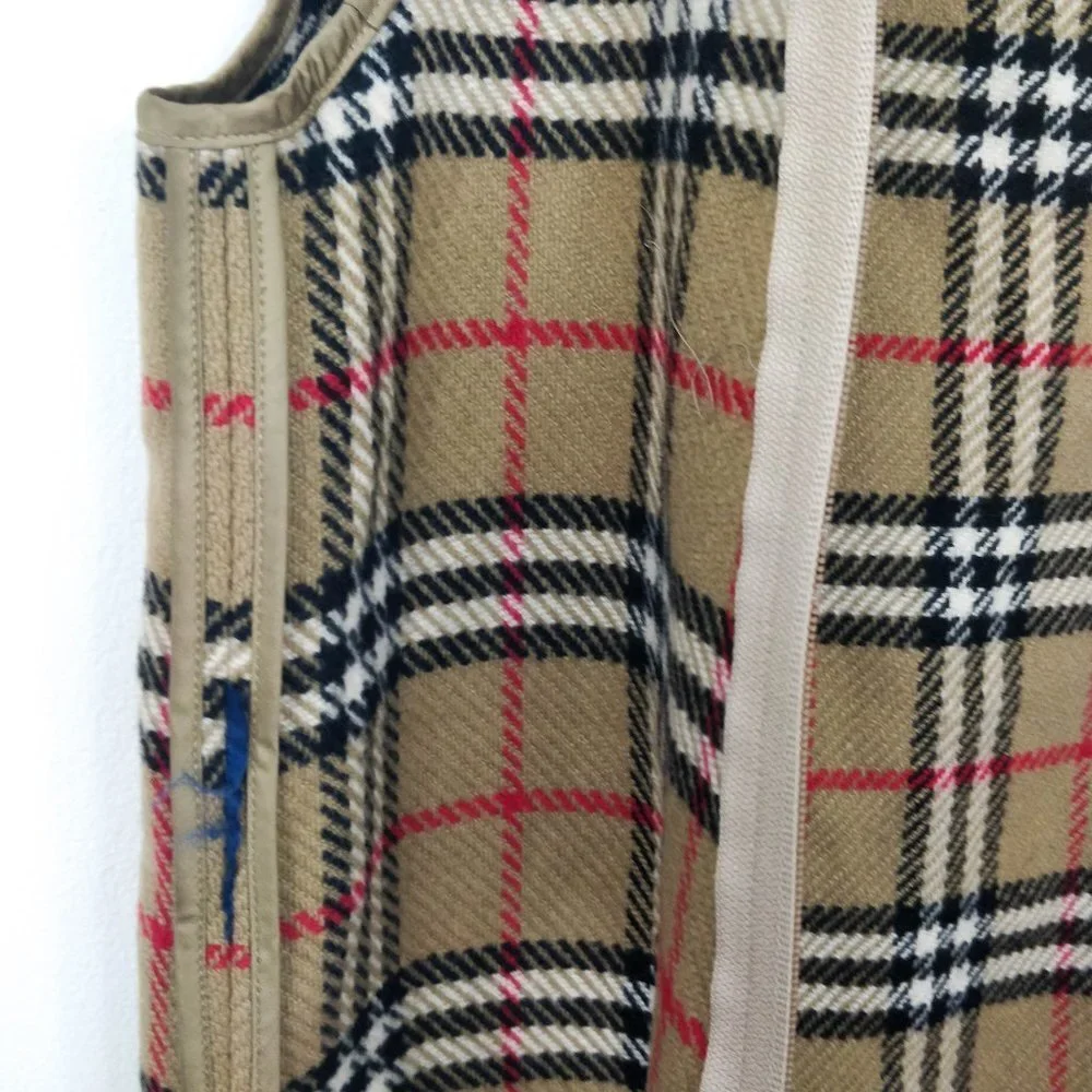 Vintage Burberry Olive Nova Check Coat with Liner